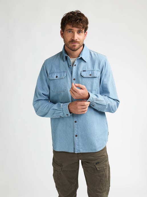 Petrol Industries - Regular Denim Overhemd Vertex Heren - Licht Indigo - Image 3