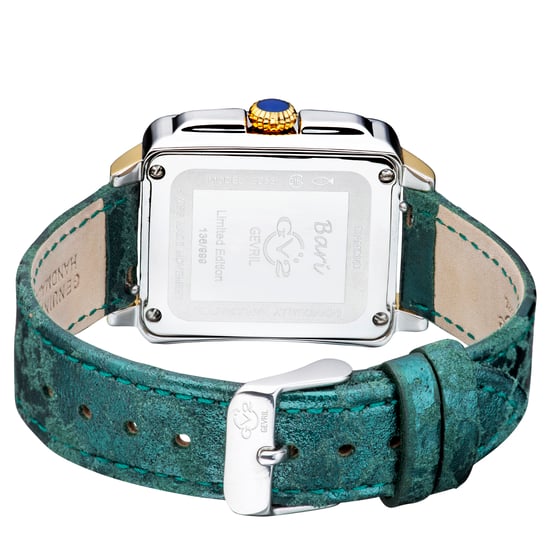 GV2 Women's Bari Diamond Mother of Pearl Dial Two Tone IP YG Case Leather Strap Watch - Image 2