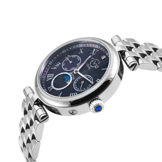 GV2 Florence Women's Blue Mother of Pearl Dial Diamond Cut Ring on Dial Stainless Steel Bracelet Watch - Image 3