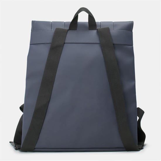 Accessories Rains Msn Rectangle Shaped Backpack with Embossed Logo in Navy - Image 1