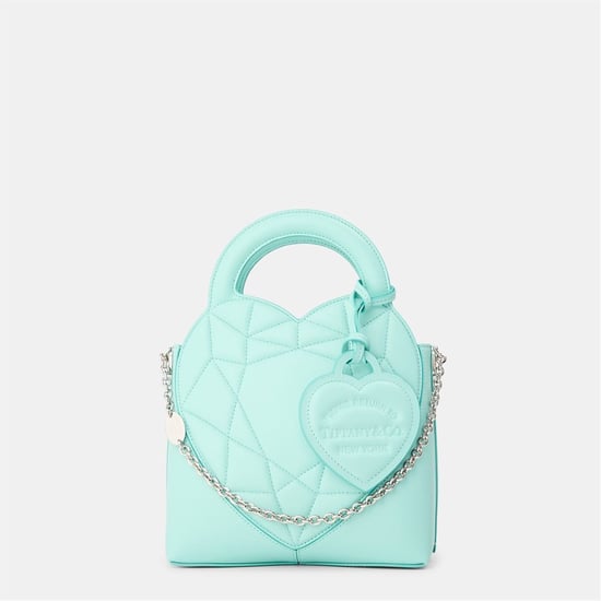 Accessories Tiffany Geometric Patterned Padded Tote with Chain in Tif Blue - Image 1