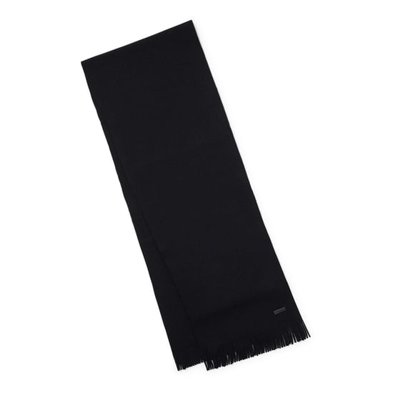 Accessories Boss Solid Oblong Scarf with Patch in Black - Image 4