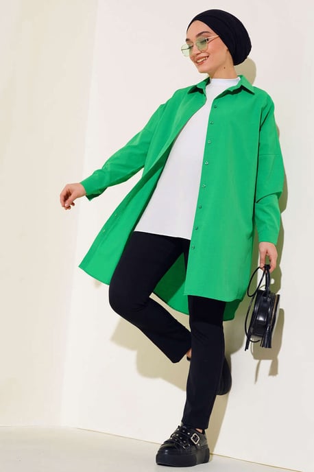 Lange Poplin Shirt met Knopsluiting - Image 2