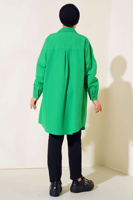 Lange Poplin Shirt met Knopsluiting - Image 4