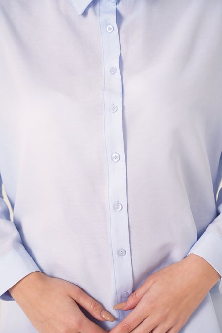 Lange Poplin Shirt met Knopsluiting - Image 4