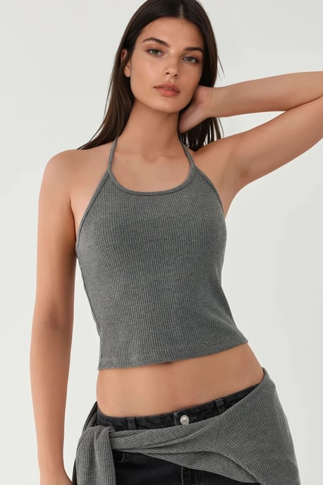 Texturerad crewneck långärmad topp i 2 delar - Image 3