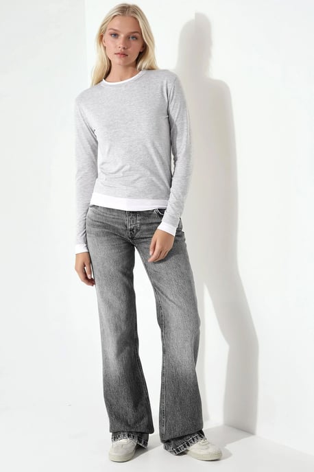 Strukturerad Crew Neck Långärmad Slim Fit Topp - Image 5