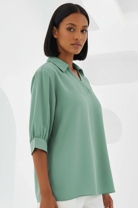 Polo Kraag Losse Pasvorm Blouse - Image 3