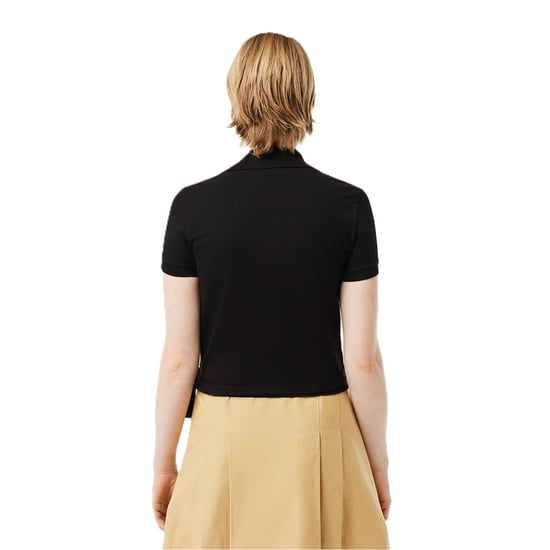 Women's Lacoste Slim Fit Short Sleeve Shirt in Black - Image 2