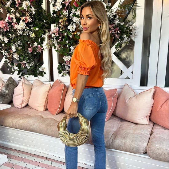 Women's AX Paris Off The Shoulder Frill Detail Top in Orange - Image 4