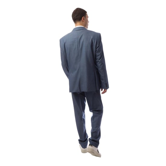 Men's Boss Solid Patterned Notch Collared Suit Jacket in Blue - Image 2