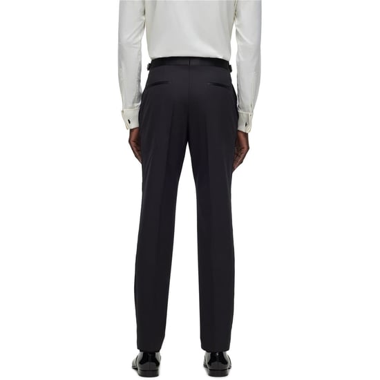 Men's Boss Genius Tux Solid Patterned Suit Trousers in Black - Image 3