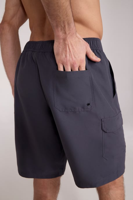 'Ocean' Men's Boardshorts with Adjustable Waist Quick Dry Swimming Trunks Charcoal - Image 2