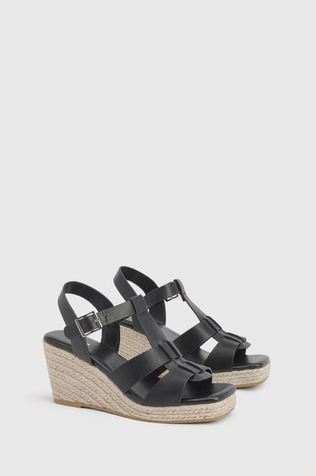 Extra Wide Fit T Bar Strappy Wedges - Image 3
