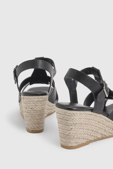Extra Wide Fit T Bar Strappy Wedges - Image 4