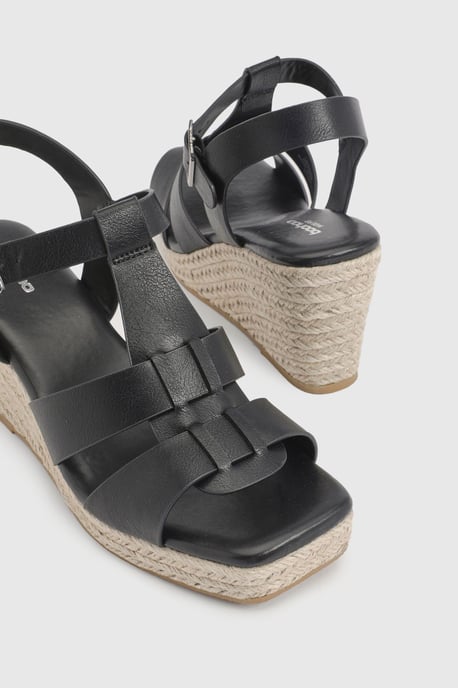 Extra Wide Fit T Bar Strappy Wedges - Image 5
