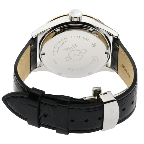 GV2 Men's Giromondo Green Dial Black Calfskin Leather Watch - Image 3