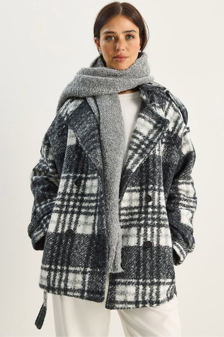 Oversized Button Closure Coat - Image 1