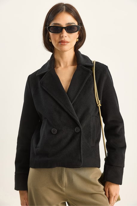 Plush Button-Up Coat with Pockets - Image 4