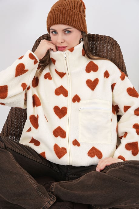 Pocket Detailed Oversized Plush Coat - Image 1