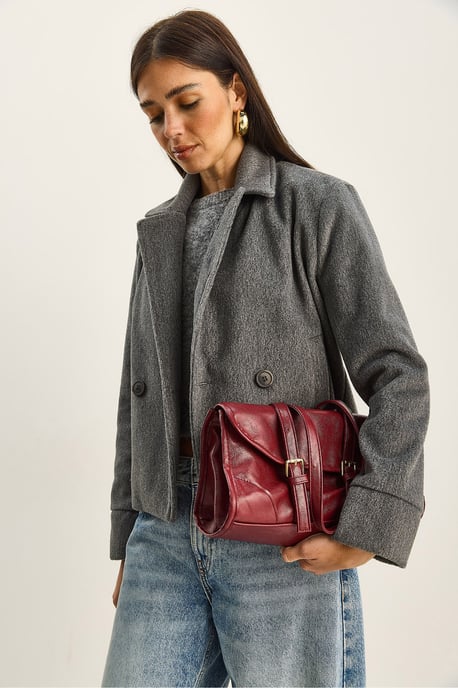 Plush Button-Up Coat with Pockets - Image 2