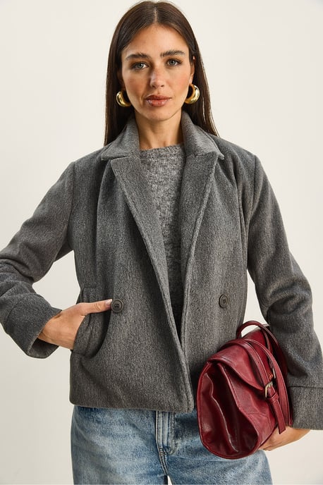 Plush Button-Up Coat with Pockets - Image 3