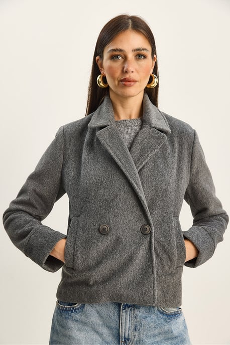 Plush Button-Up Coat with Pockets - Image 4