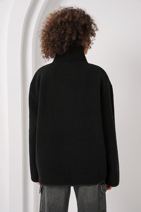 Pocket Gedetailleerde Oversized Pluche Jas - Image 6