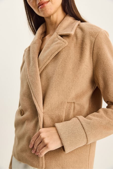 Plush Button-Up Coat with Pockets - Image 6