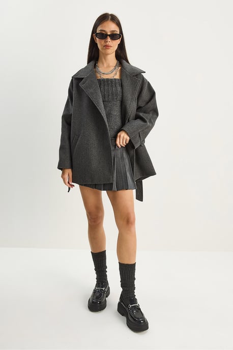 Oversized Midi Jas met Knopsluiting - Image 2