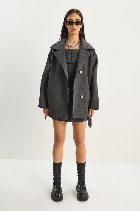 Oversized Midi Jas met Knopsluiting - Image 3