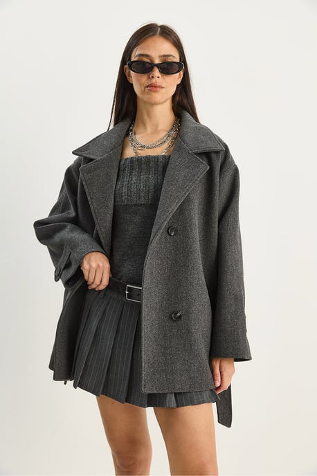 Oversized Midi Jas met Knopsluiting - Image 4