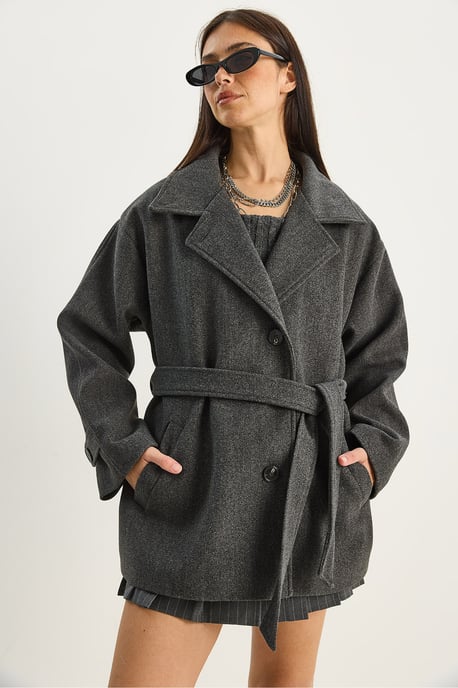 Oversized Midi Jas met Knopsluiting - Image 6