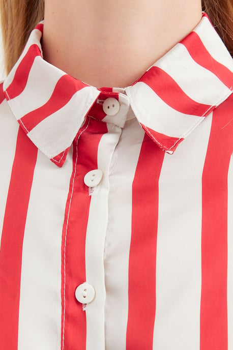 Satin Long Sleeve Button Up Shirt - Image 4
