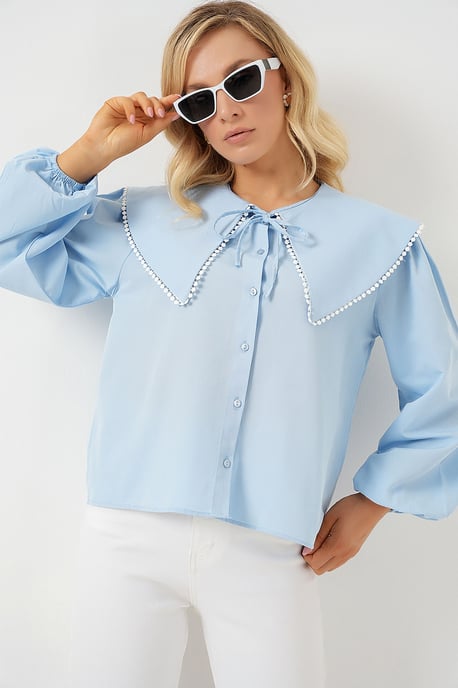 Poplin Babykostymskjorta med Slips - Image 2