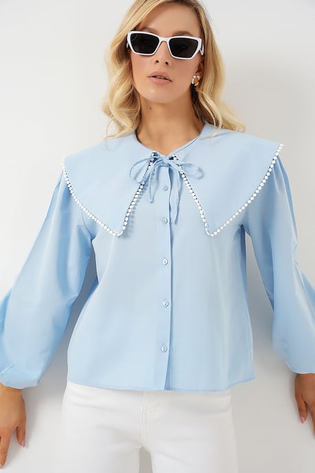 Poplin Babykostymskjorta med Slips - Image 3