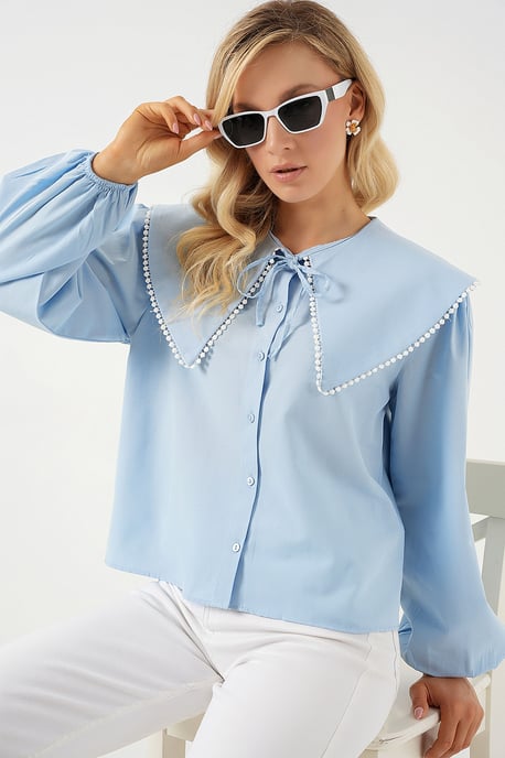 Poplin Babykostymskjorta med Slips - Image 4