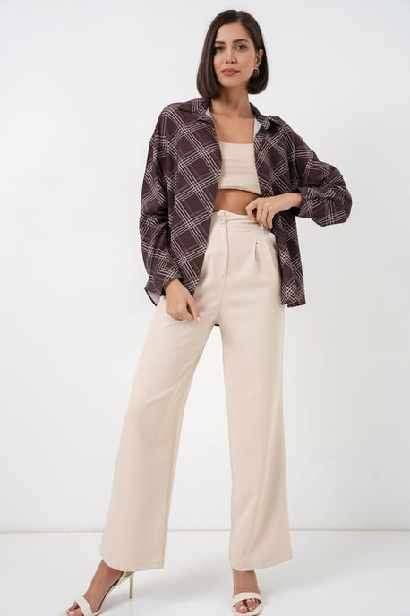 Oversized Plaid Button-Up Shirt - Image 2