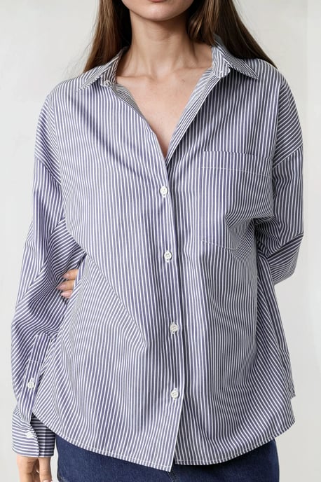 Overgrote Gestreepte Casual Shirt - Image 1