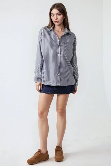 Overgrote Gestreepte Casual Shirt - Image 4