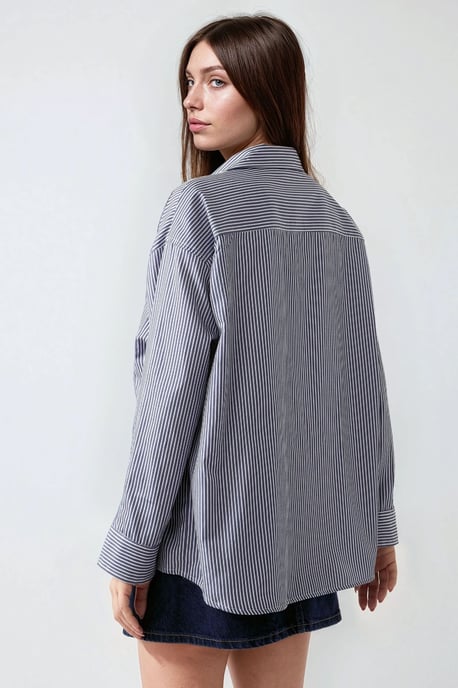 Overgrote Gestreepte Casual Shirt - Image 5