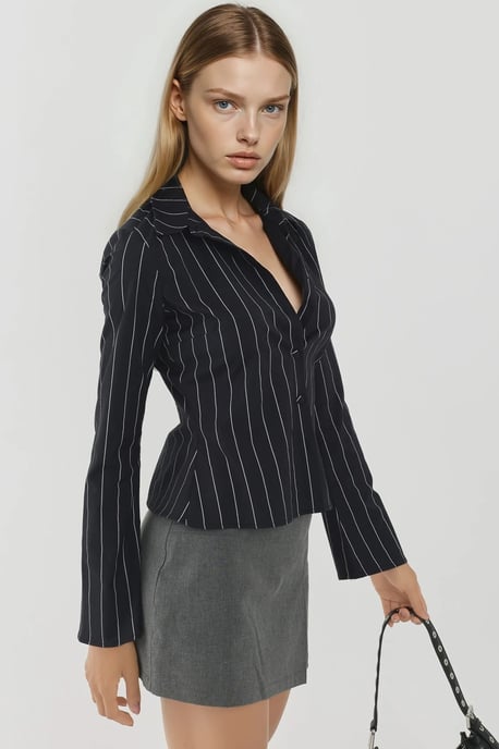 Slim Fit Gestreepte Overhemd met Knopen - Image 4