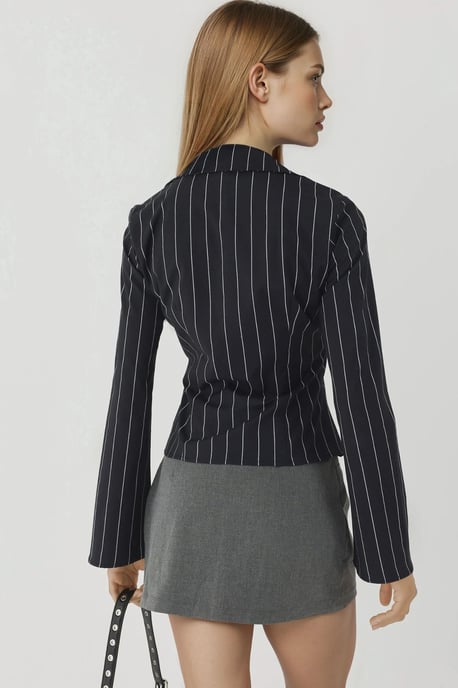 Slim Fit Gestreepte Overhemd met Knopen - Image 5