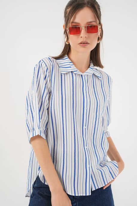 Gestreept Poplin Shirt - Image 1