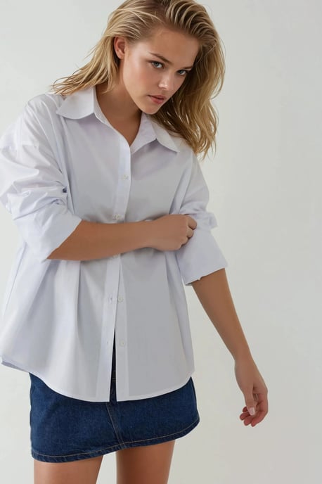 Reguliere Fit Katoenen Overhemd met Knopdetails - Image 1