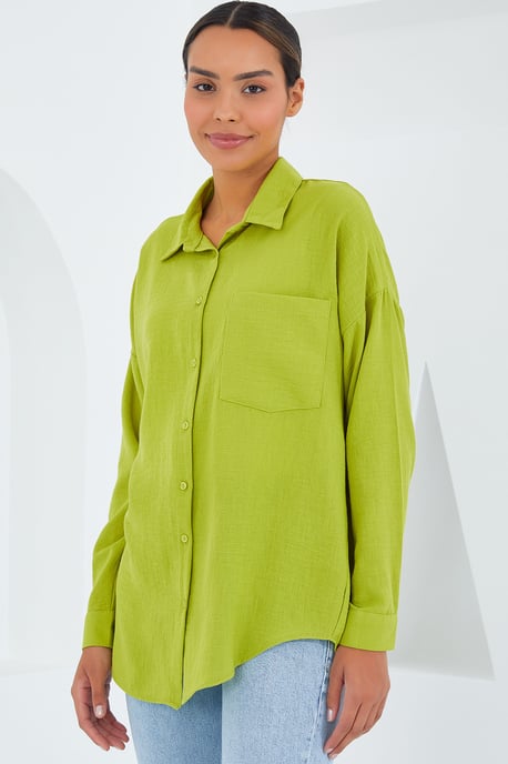 Linnen Blenden Shirt met Knopsluiting - Image 4