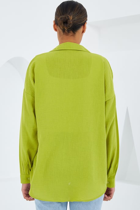 Linnen Blenden Shirt met Knopsluiting - Image 5