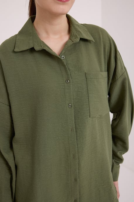Linnen Gemixt Shirt met Knopen Sluiting - Image 5