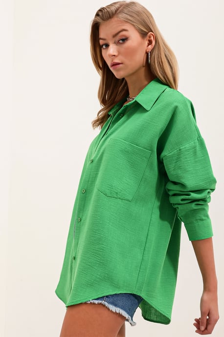 Linnen Gemengde Shirt met Knopensluiting - Image 2