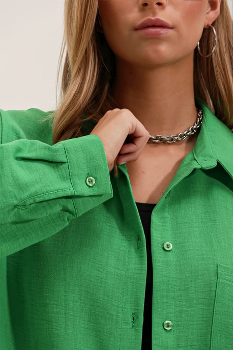 Linnen Gemengde Shirt met Knopensluiting - Image 3